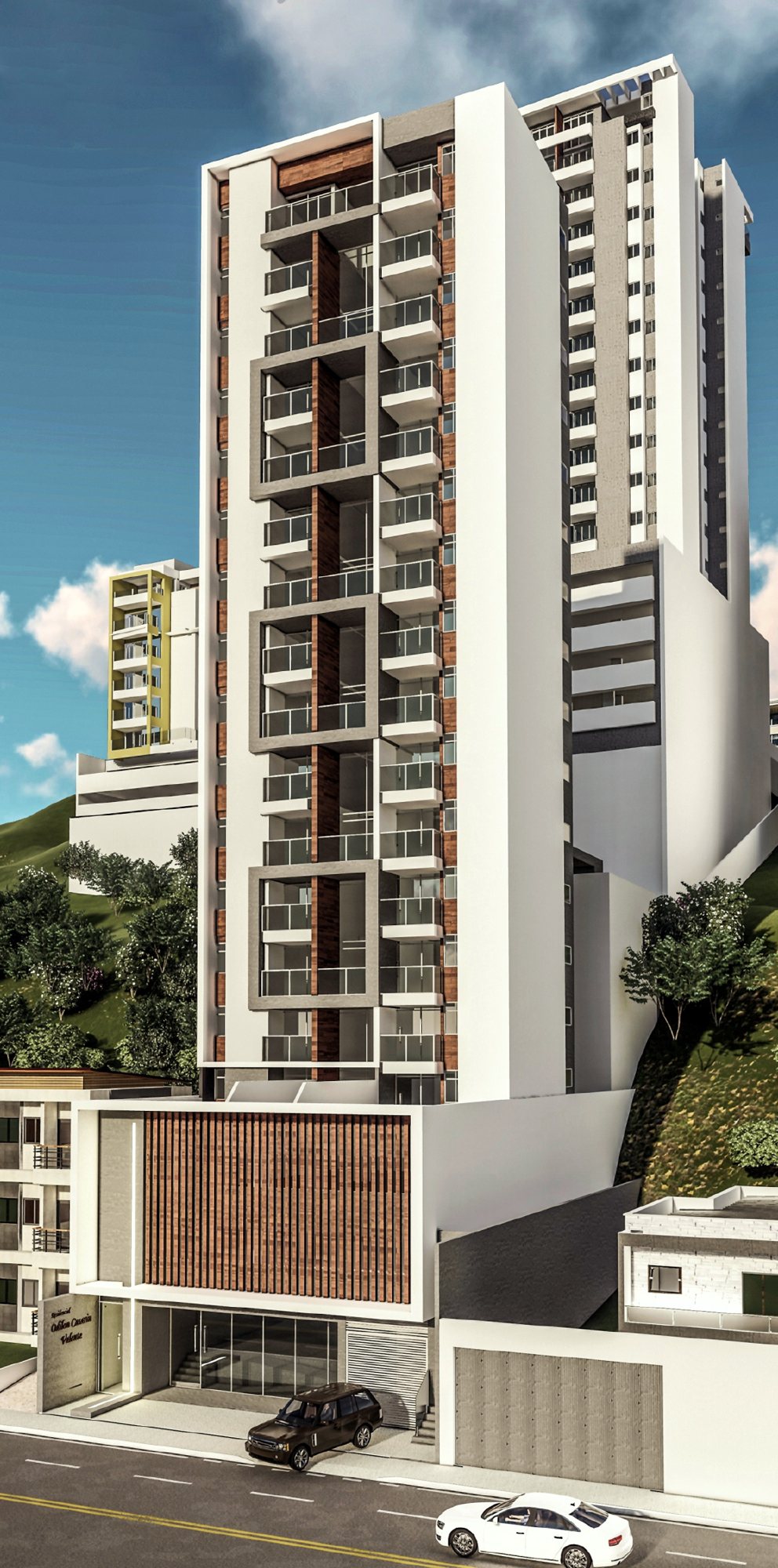 Perspectiva da fachada do Odilon Casarin Valente Residencial